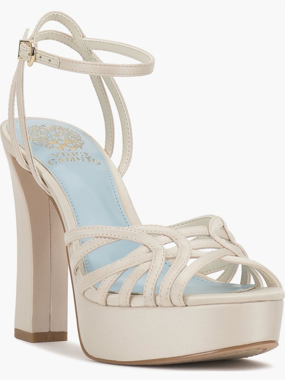 NEW-Imagine by Vince Camuto Samlee Satin Strappy Dress Platform HiHeel Sandal 8M